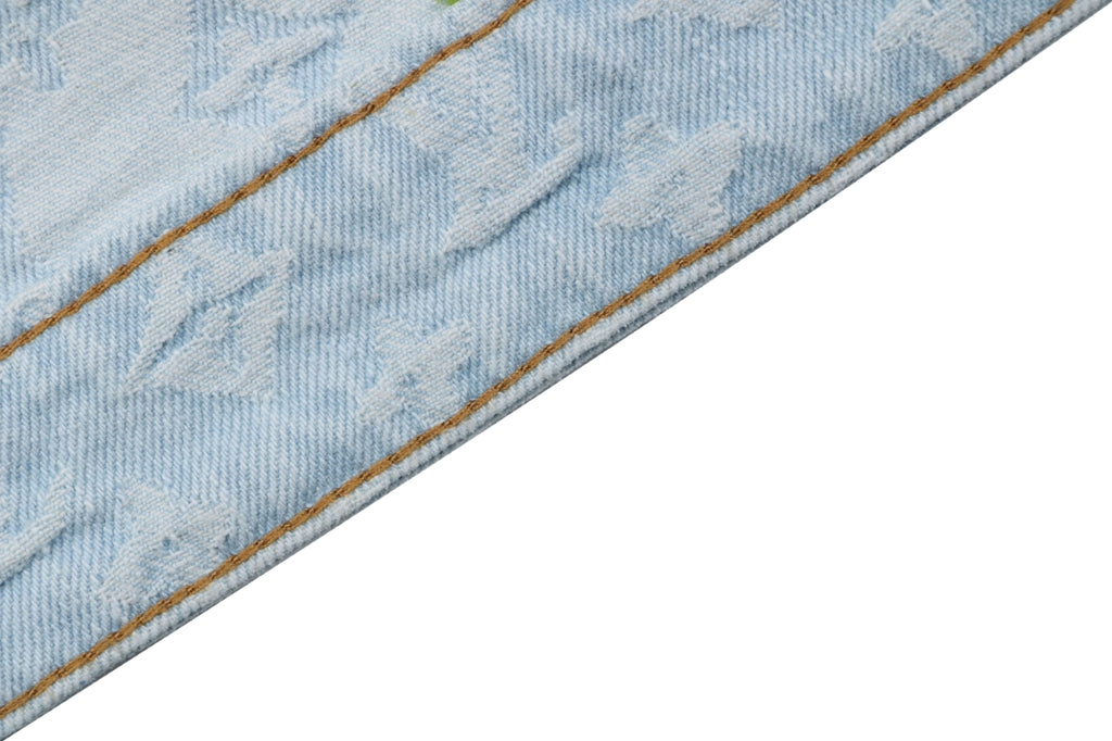 Louis Vuitton Multicolor Monogram Embroidered Denim Jacket | Ice Blue