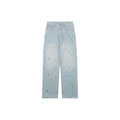 Louis Vuitton Multicolor Monogram Embroidered Wide-Leg Jeans | Ice Blue