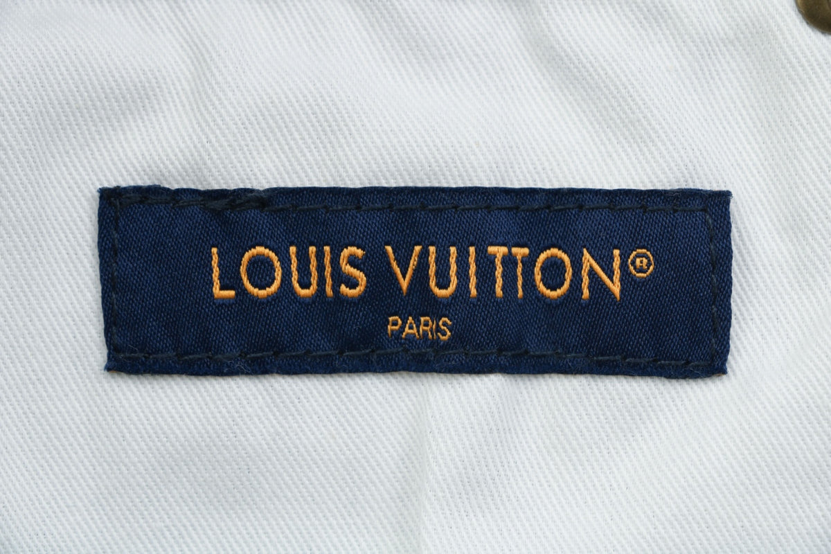 Louis Vuitton Multicolor Monogram Embroidered Wide-Leg Jeans | Ice Blue