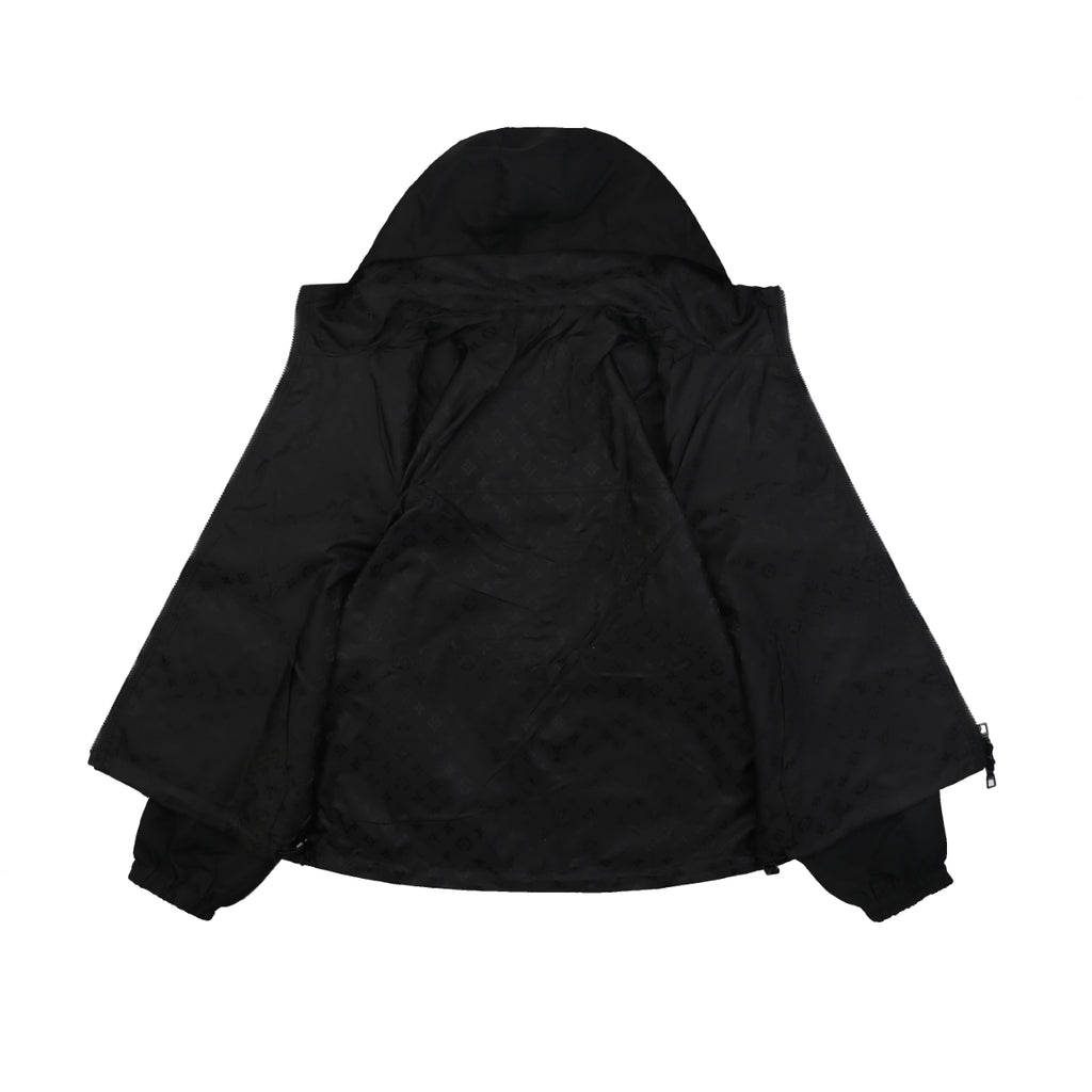 Louis Vuitton Tonal Monogram Jacquard Reversible Hooded Zip Jacket | Black