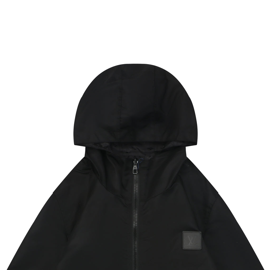 Louis Vuitton Tonal Monogram Jacquard Reversible Hooded Zip Jacket | Black