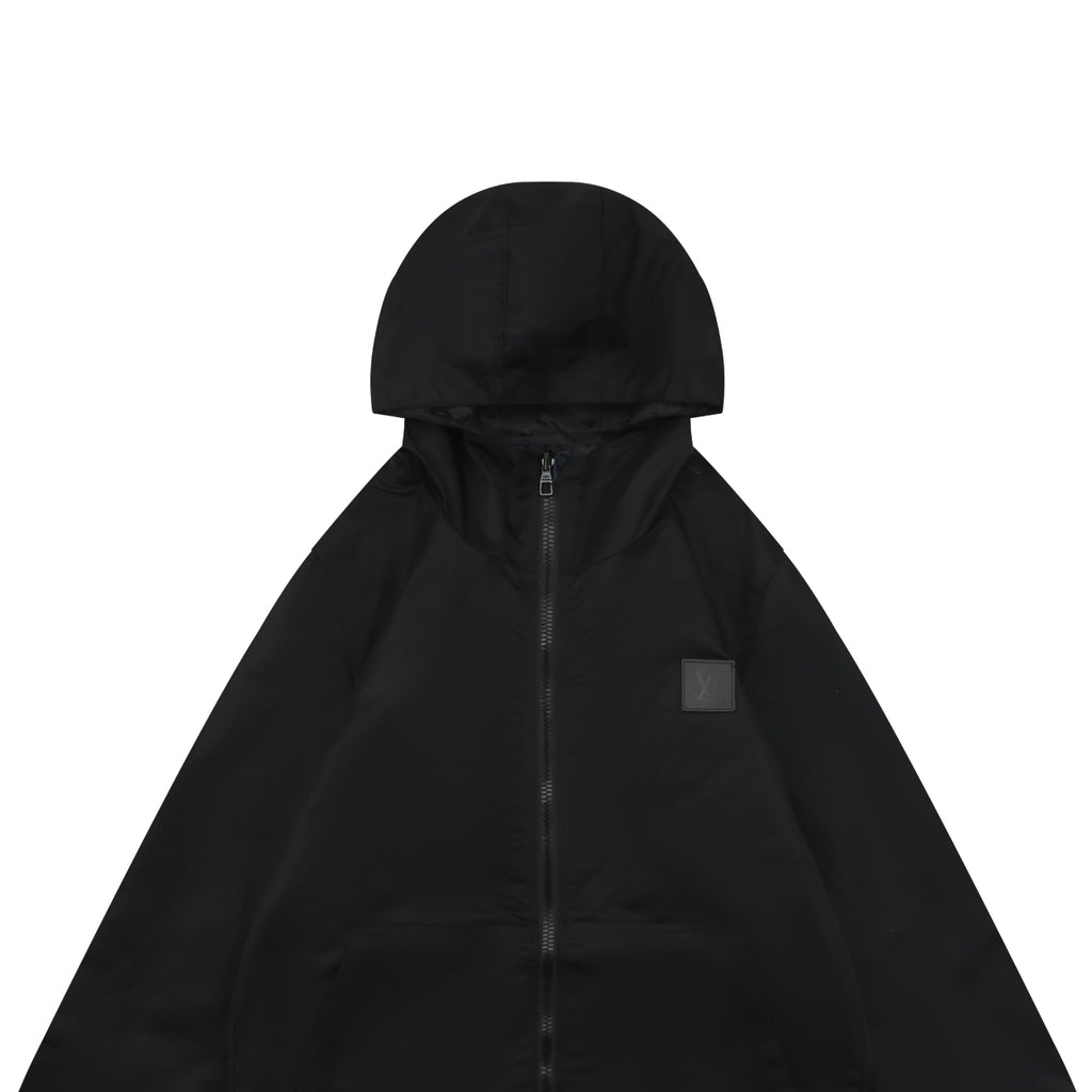 Louis Vuitton Tonal Monogram Jacquard Reversible Hooded Zip Jacket | Black