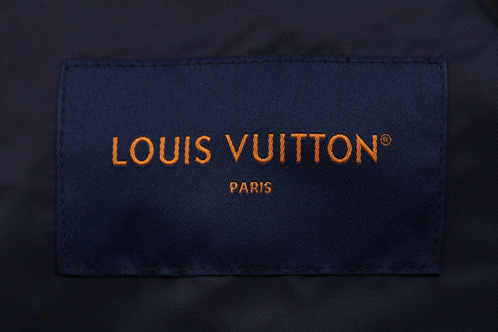 Louis Vuitton Tonal Monogram Jacquard Reversible Hooded Zip Jacket | Navy
