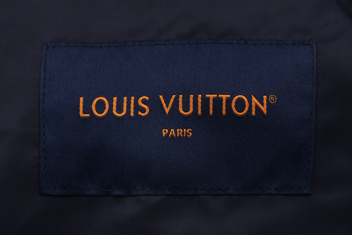 Louis Vuitton Tonal Monogram Jacquard Reversible Hooded Zip Jacket | Navy