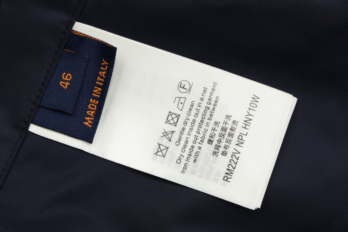 Louis Vuitton Tonal Monogram Jacquard Reversible Hooded Zip Jacket | Navy