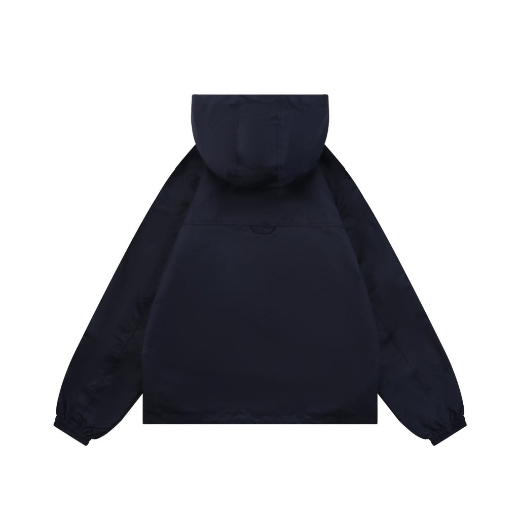 Louis Vuitton Tonal Monogram Jacquard Reversible Hooded Zip Jacket | Navy