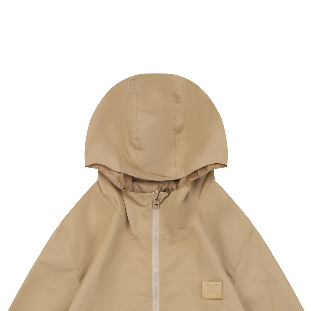 Louis Vuitton Tonal Monogram Jacquard Reversible Hooded Zip Jacket | Khaki