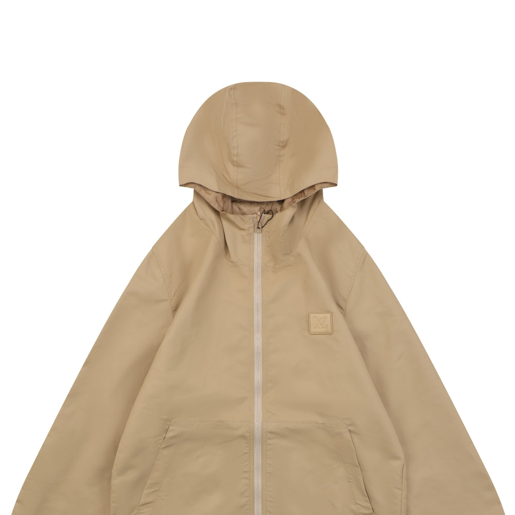 Louis Vuitton Tonal Monogram Jacquard Reversible Hooded Zip Jacket | Khaki