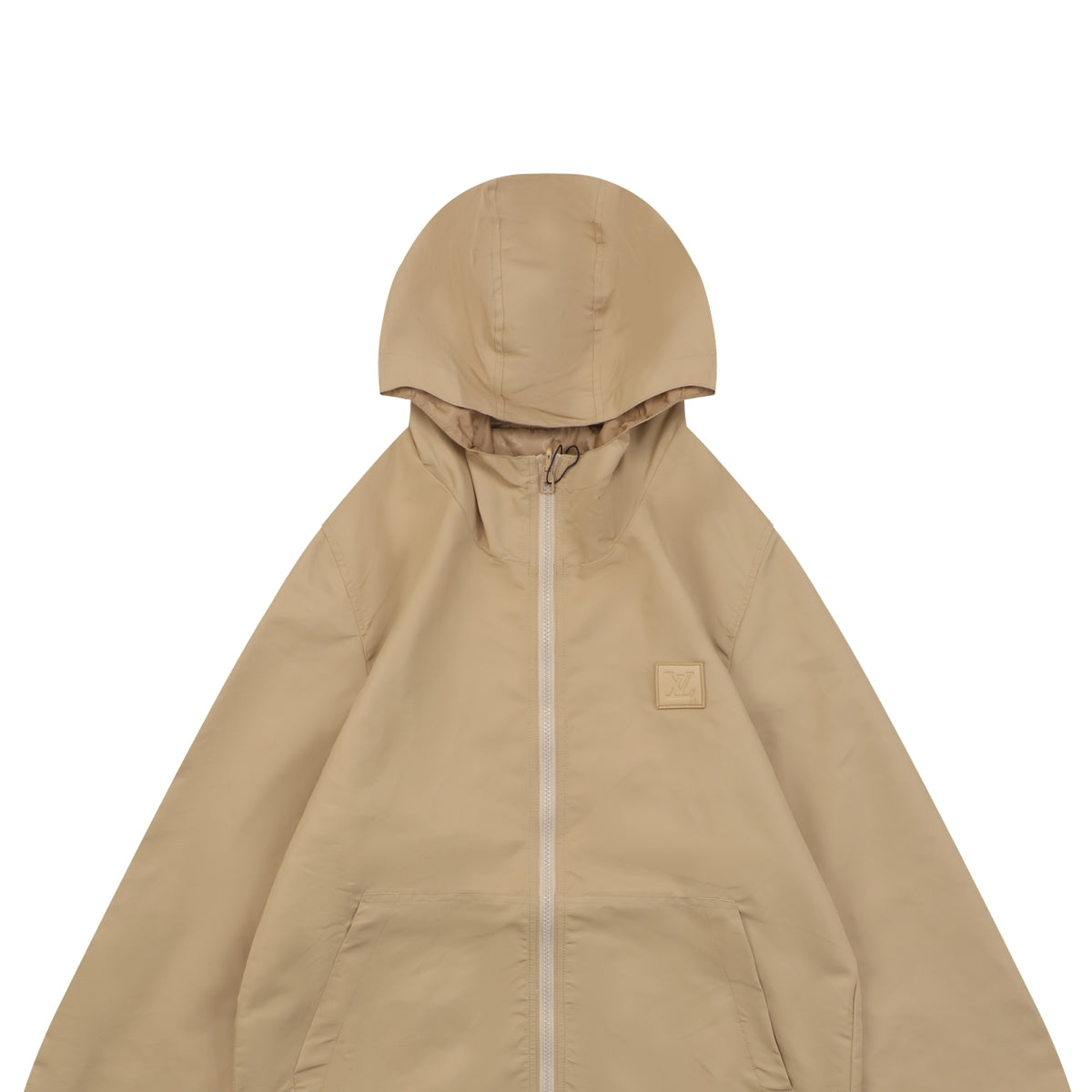 Louis Vuitton Tonal Monogram Jacquard Reversible Hooded Zip Jacket | Khaki