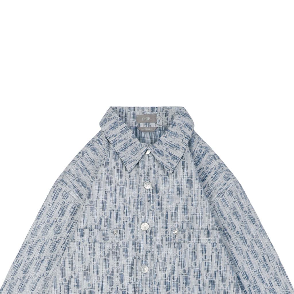 Dior Oblique Jacquard Long Sleeve Shirt | 22SS | Light Blue