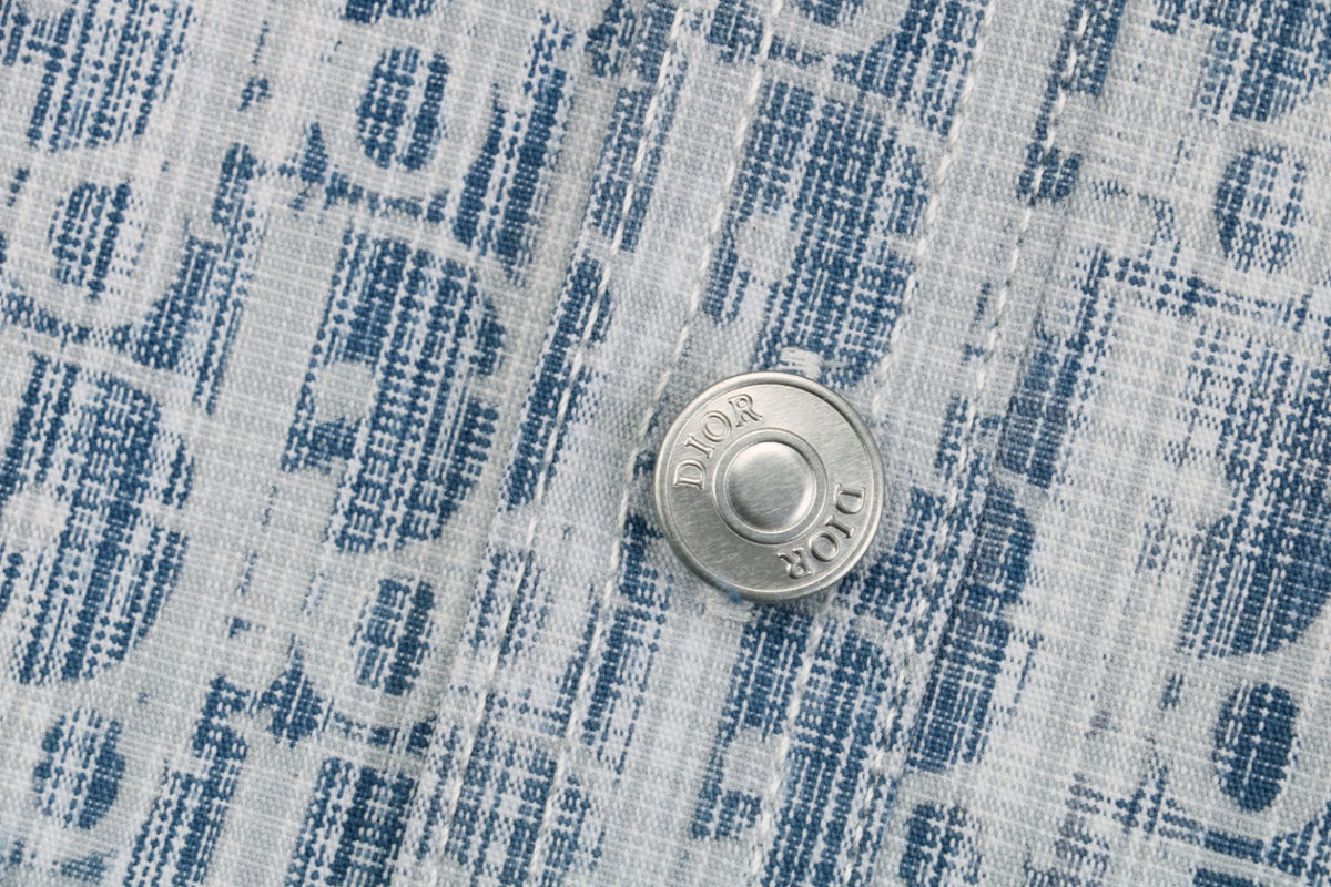 Dior Oblique Jacquard Long Sleeve Shirt | 22SS | Light Blue