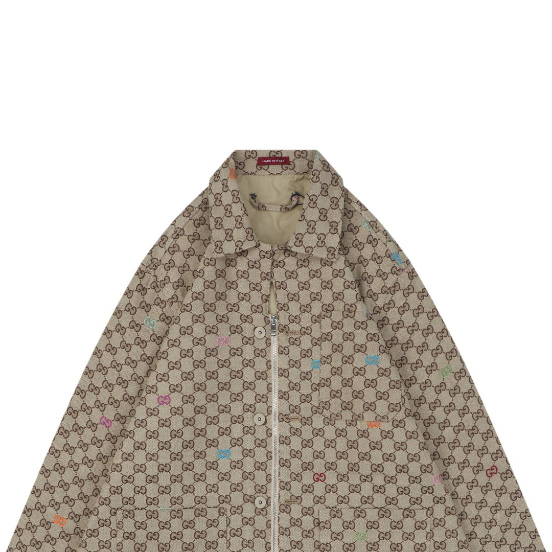 Gucci GG Multicolor Ebony Jacquard Zip Jacket