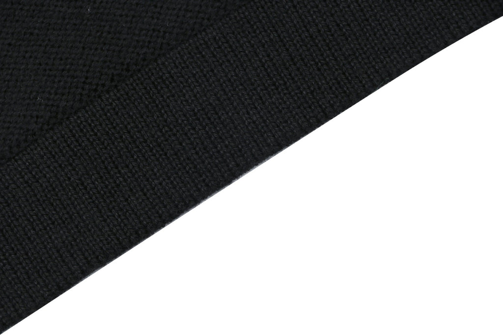 Stone Island Compass Badge Layered Collar Jacquard Polo Shirt | Black