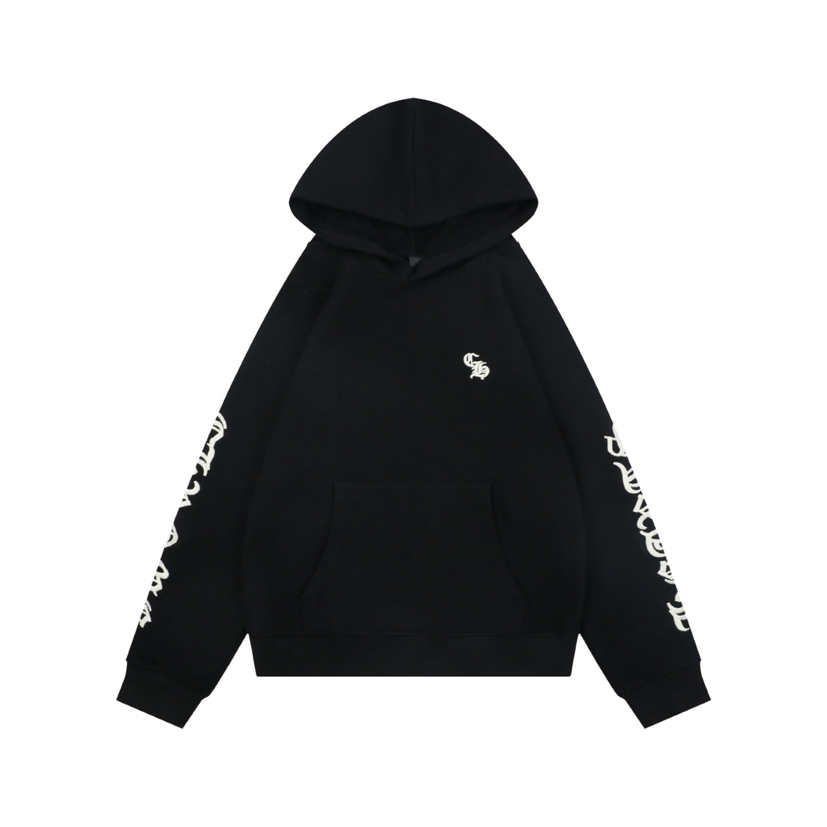 Chrome Hearts Sanskrit Script Sleeve Embroidery Pullover Hoodie | Black