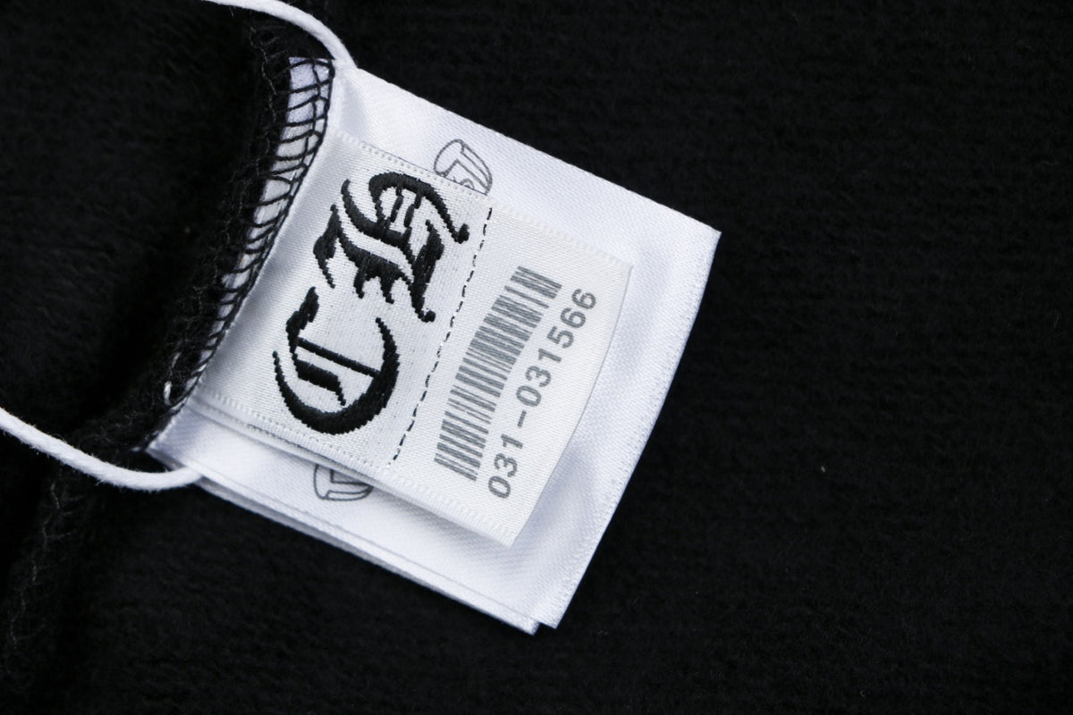 Chrome Hearts Sanskrit Script Sleeve Embroidery Pullover Hoodie | Black