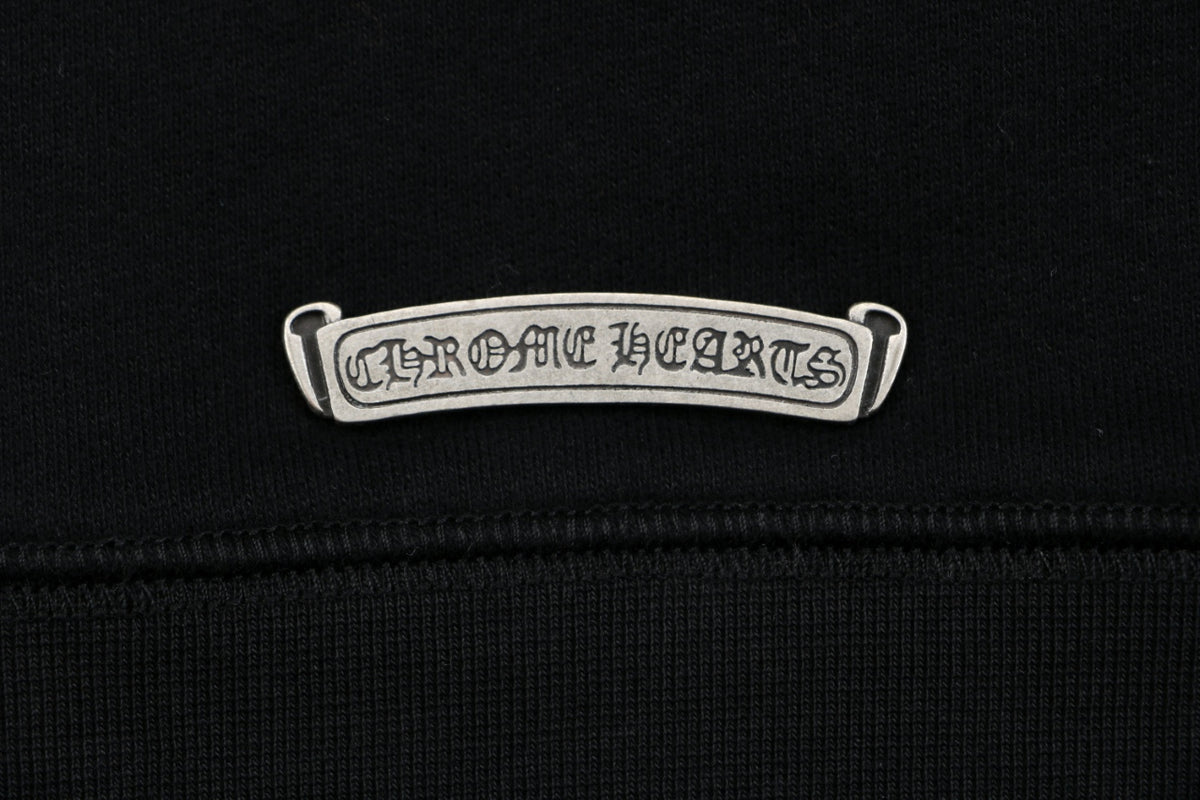 Chrome Hearts Sanskrit Script Sleeve Embroidery Pullover Hoodie | Black