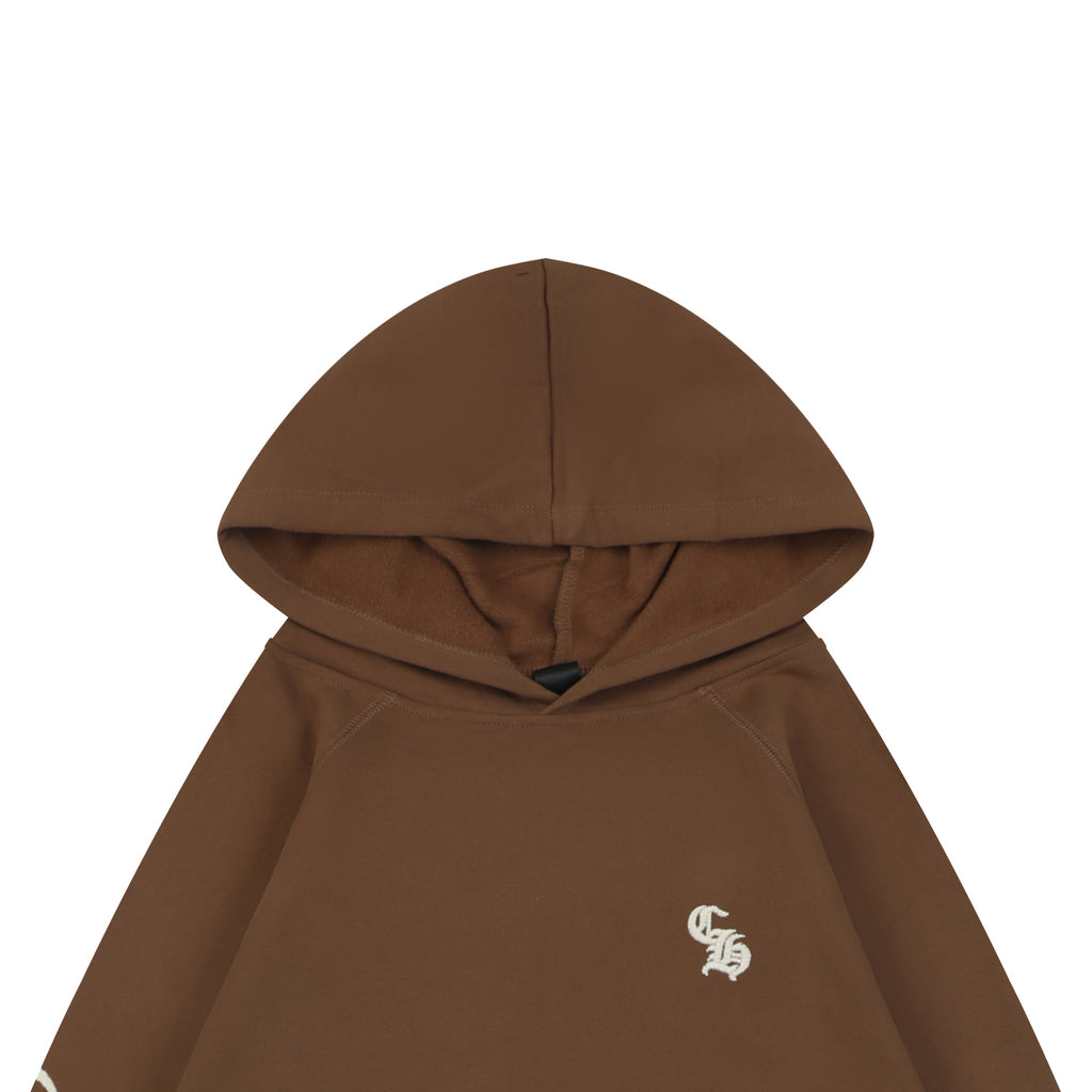 Chrome Hearts Sanskrit Script Sleeve Embroidery Pullover Hoodie | Brown