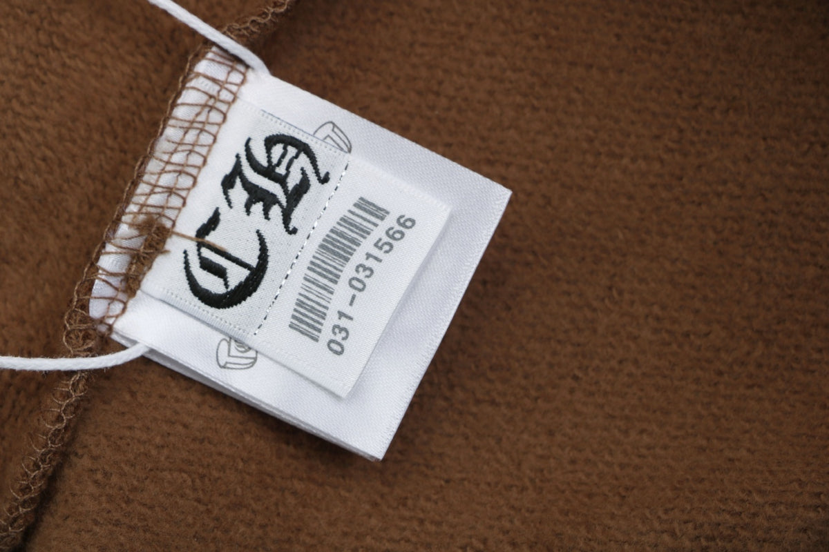 Chrome Hearts Sanskrit Script Sleeve Embroidery Pullover Hoodie | Brown