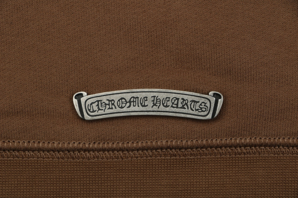 Chrome Hearts Sanskrit Script Sleeve Embroidery Pullover Hoodie | Brown