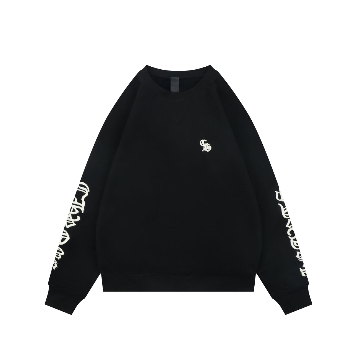 Chrome Hearts Sanskrit Script Sleeve Embroidery Crew Neck Sweatshirt | Black