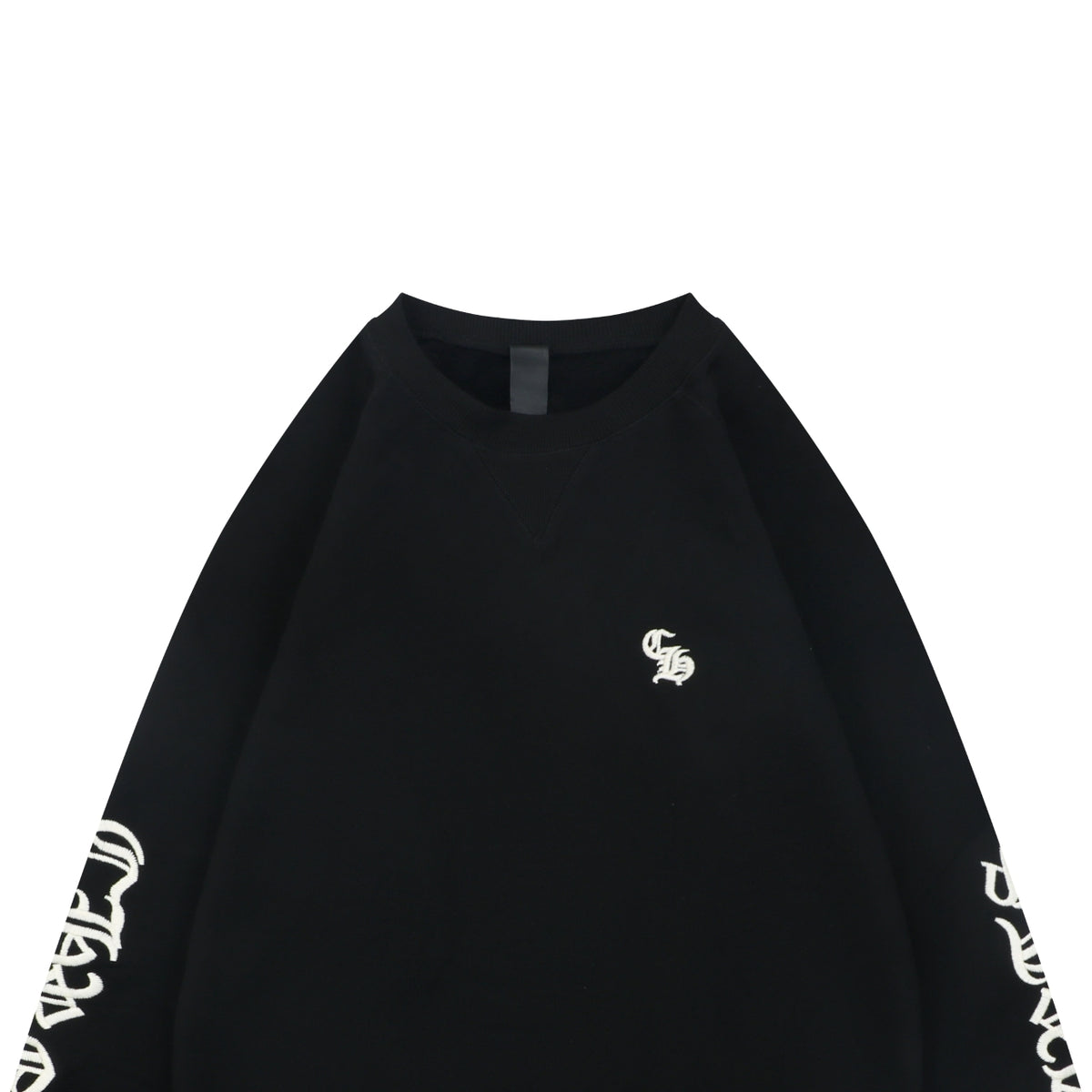 Chrome Hearts Sanskrit Script Sleeve Embroidery Crew Neck Sweatshirt | Black