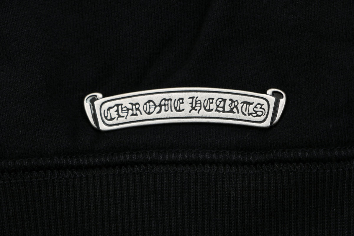 Chrome Hearts Sanskrit Script Sleeve Embroidery Crew Neck Sweatshirt | Black