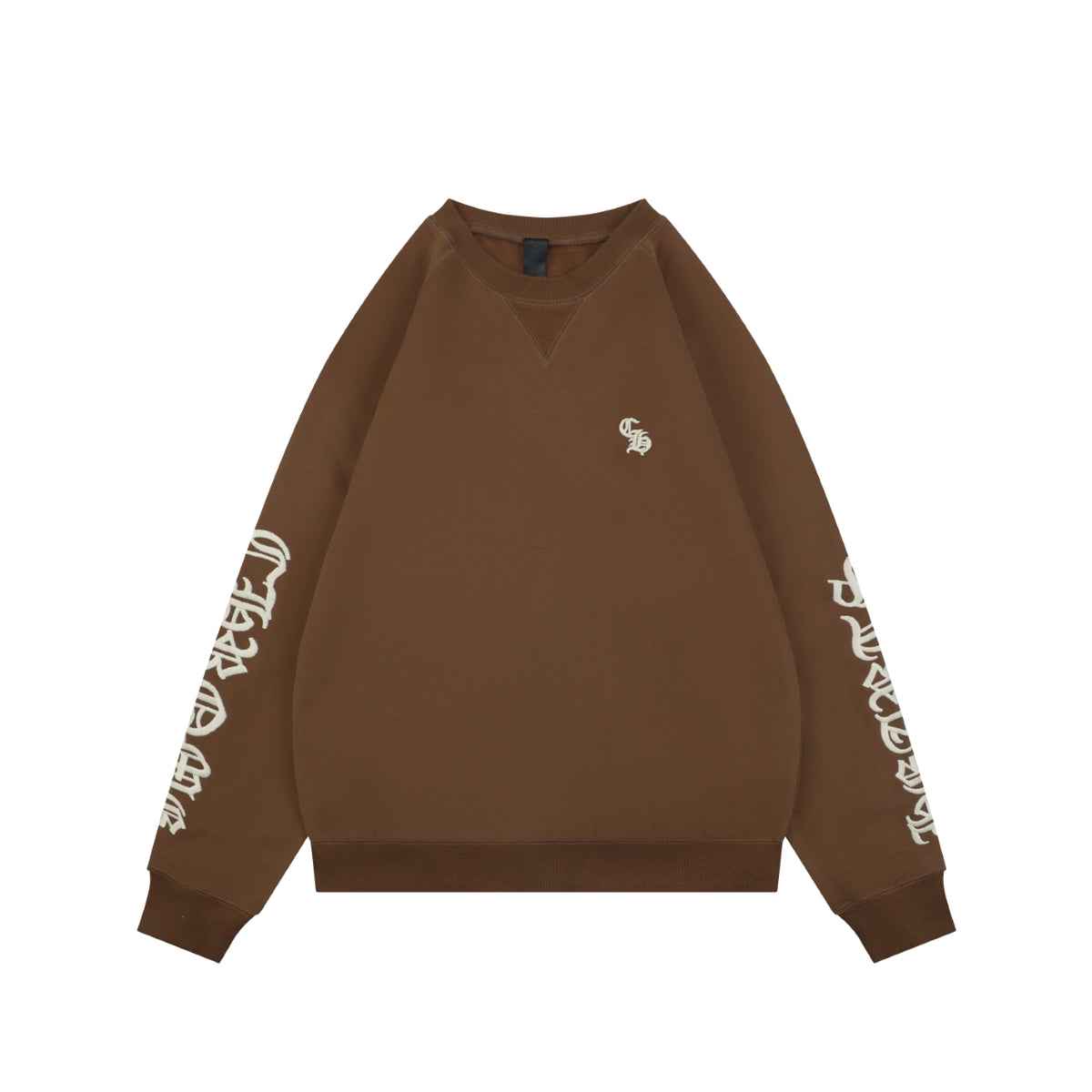 Chrome Hearts Sanskrit Script Sleeve Embroidery Crew Neck Sweatshirt | Brown