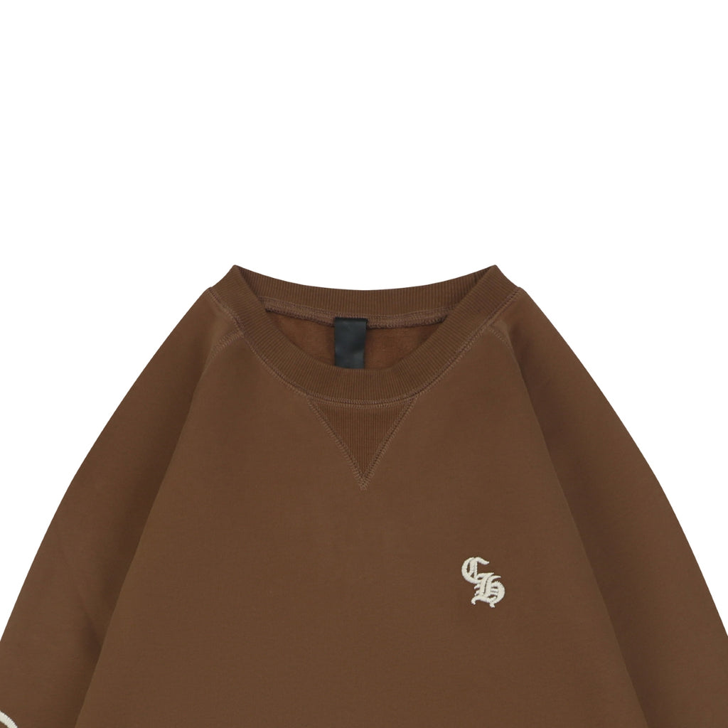 Chrome Hearts Sanskrit Script Sleeve Embroidery Crew Neck Sweatshirt | Brown