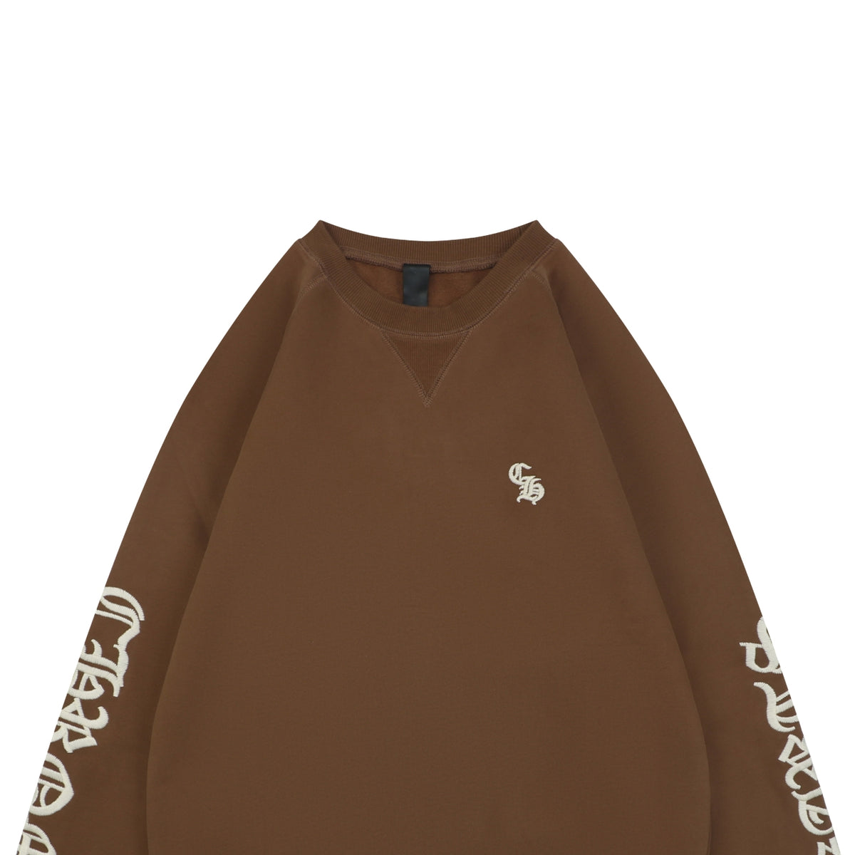 Chrome Hearts Sanskrit Script Sleeve Embroidery Crew Neck Sweatshirt | Brown