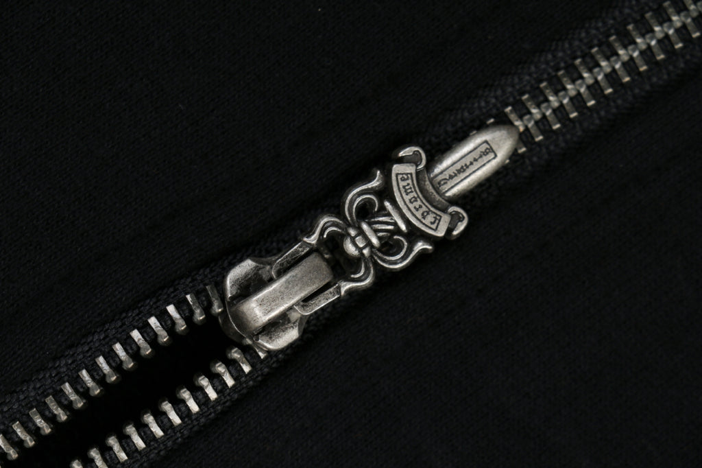 Chrome Hearts Sanskrit Script Sleeve Embroidery Half-Zip Sweatshirt | Black