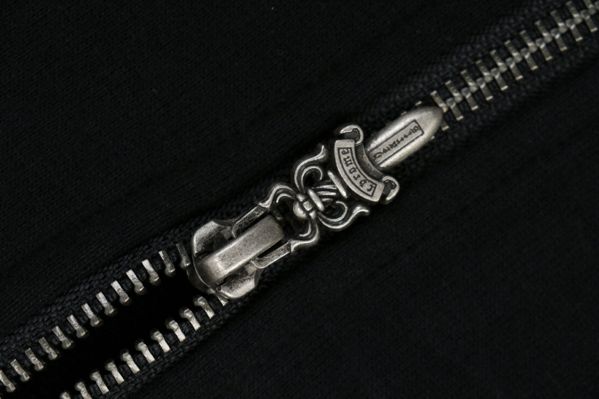 Chrome Hearts Sanskrit Script Sleeve Embroidery Half-Zip Sweatshirt | Black