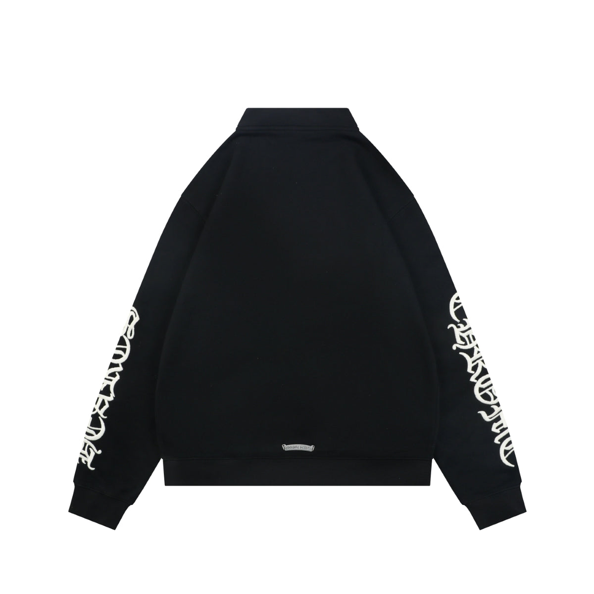 Chrome Hearts Sanskrit Script Sleeve Embroidery Half-Zip Sweatshirt | Black
