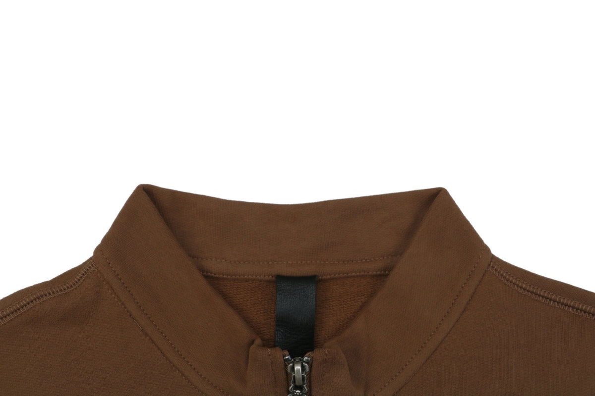 Chrome Hearts Sanskrit Script Sleeve Embroidery Half-Zip Sweatshirt | Brown