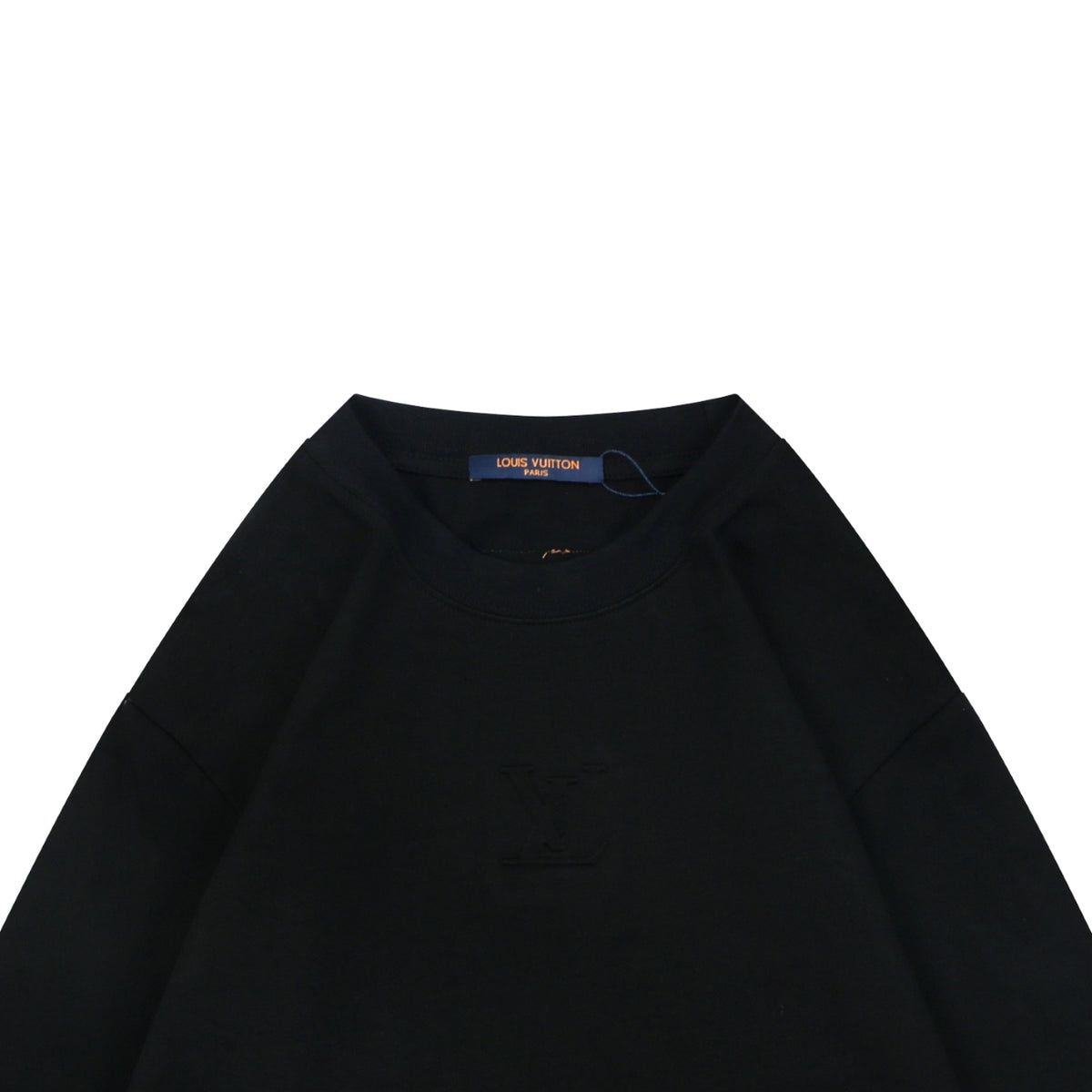 Louis Vuitton Centered Monogram Embossed Tonal Long Sleeve T-Shirt | Black