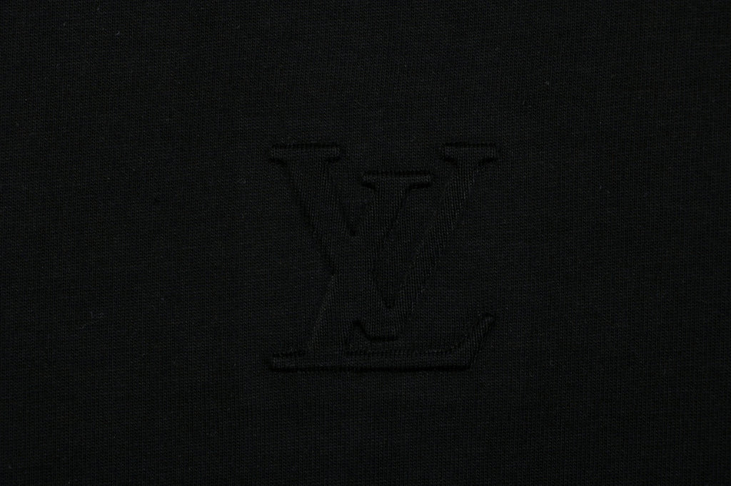 Louis Vuitton Centered Monogram Embossed Tonal Long Sleeve T-Shirt | Black