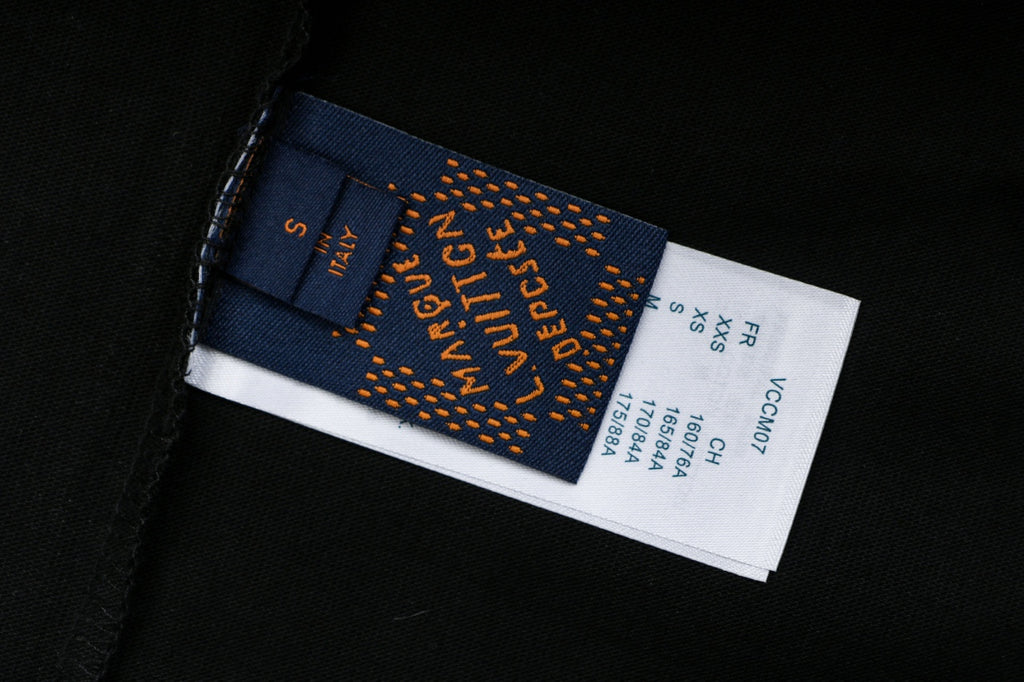Louis Vuitton Centered Monogram Embossed Tonal Long Sleeve T-Shirt | Black