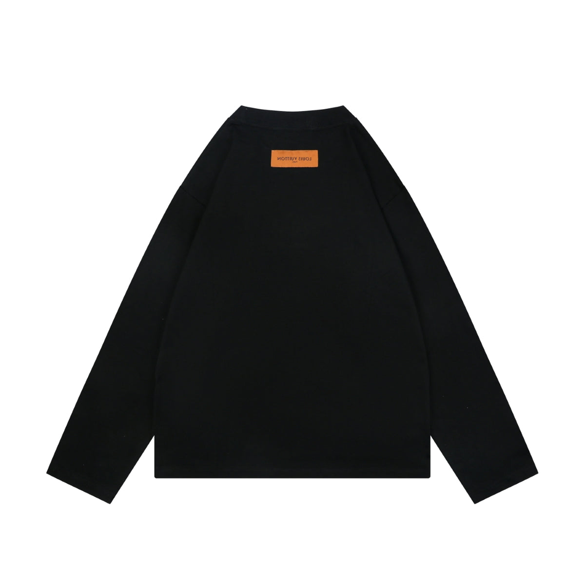 Louis Vuitton Centered Monogram Embossed Tonal Long Sleeve T-Shirt | Black