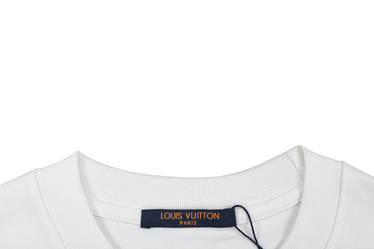 Louis Vuitton Centered Monogram Embossed Tonal Long Sleeve T-Shirt | White