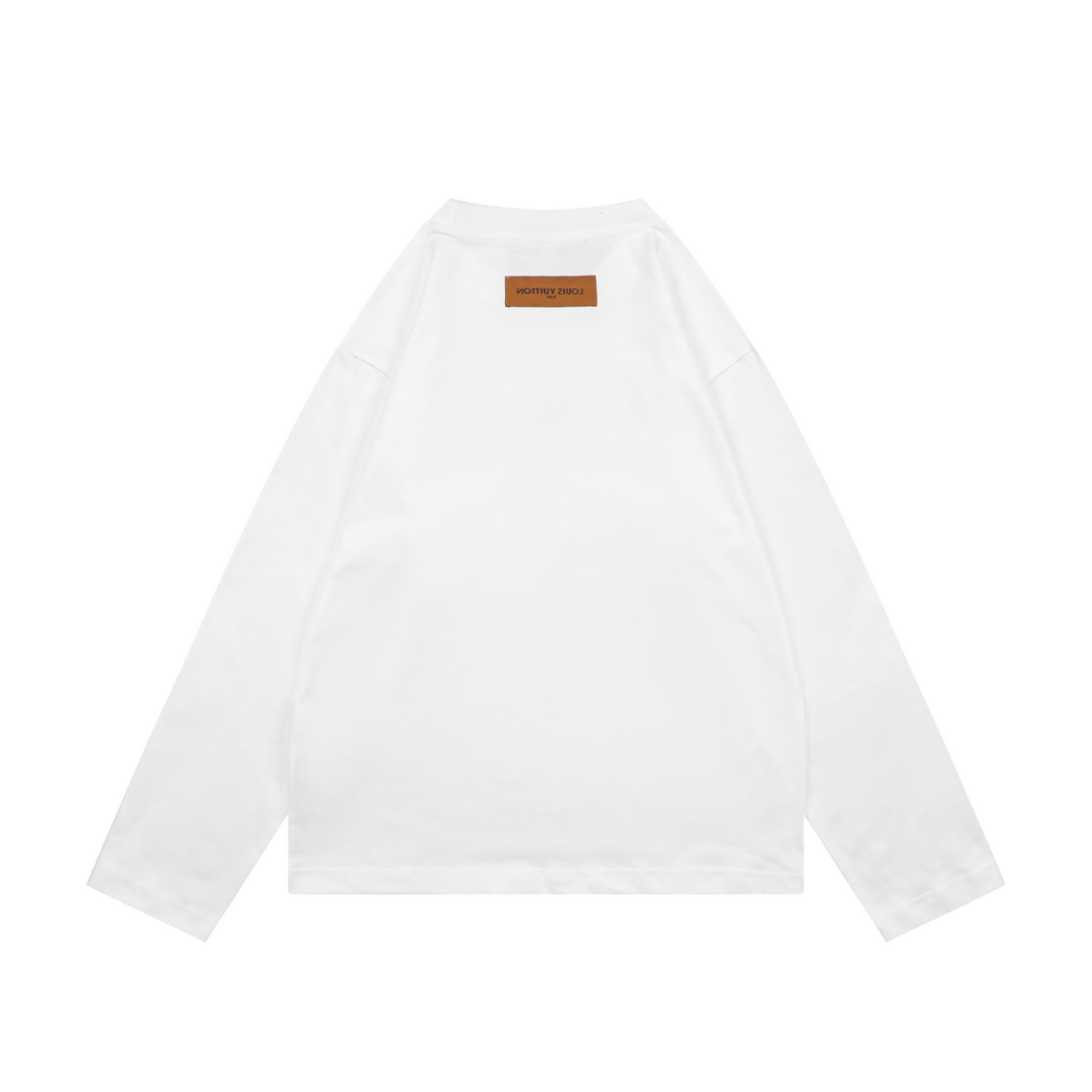 Louis Vuitton Centered Monogram Embossed Tonal Long Sleeve T-Shirt | White