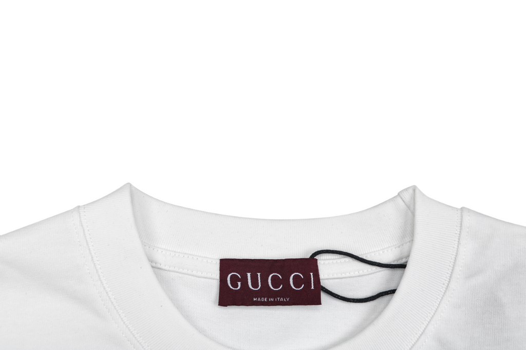 Gucci Centered Tonal Interlocking G Jacquard Embroidery Long Sleeve T-Shirt | White