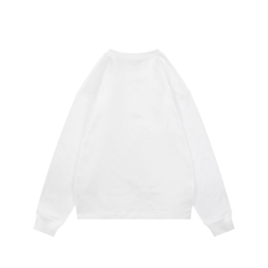 Gucci Centered Tonal Interlocking G Jacquard Embroidery Long Sleeve T-Shirt | White