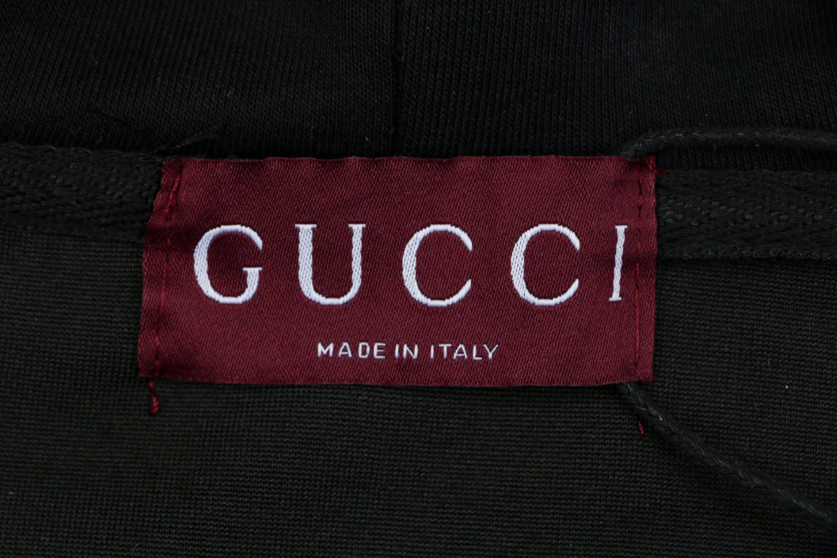 Gucci Right Chest Small Script G Logo Print Full-Zip Hoodie Jacket | Black