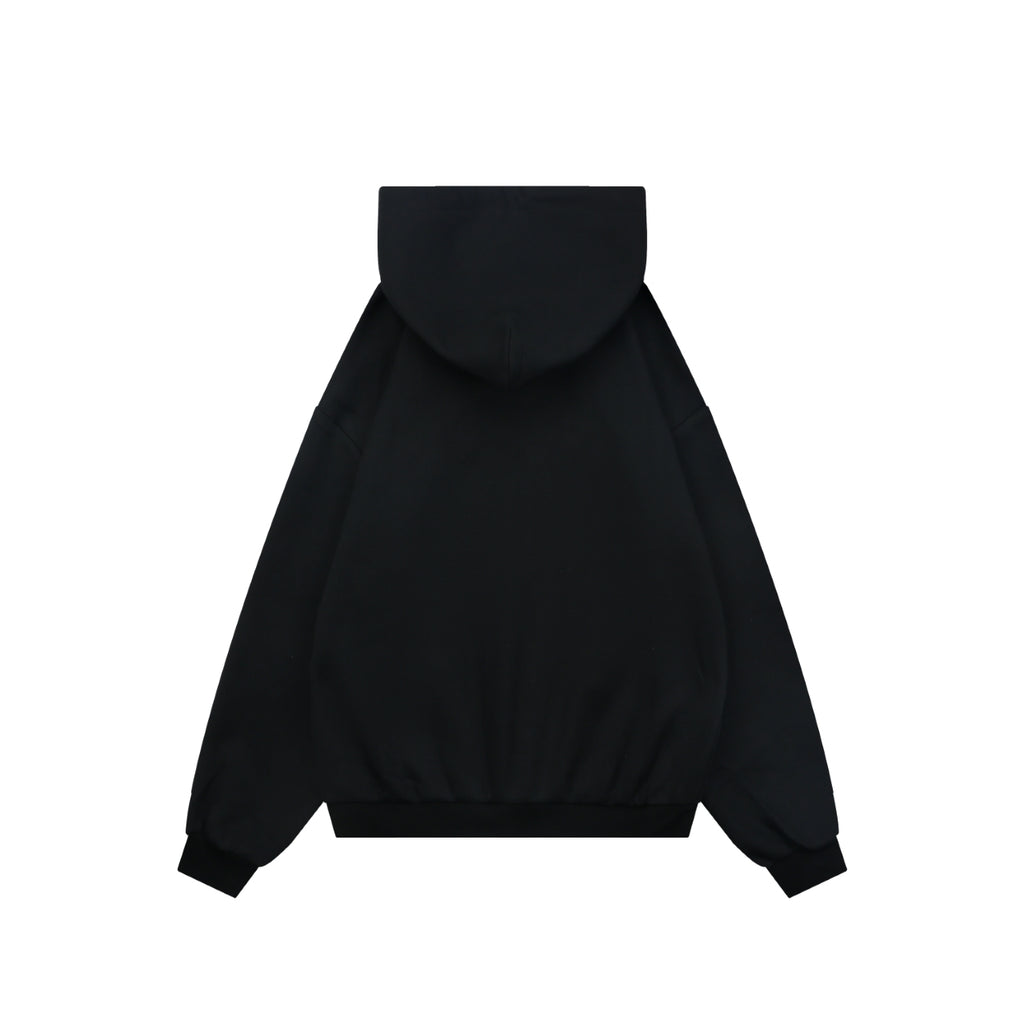 Gucci Right Chest Small Script G Logo Print Full-Zip Hoodie Jacket | Black