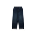 Louis Vuitton Grey Monogram Jacquard Cuffed Hem Straight-Leg Jeans | Dark Indigo