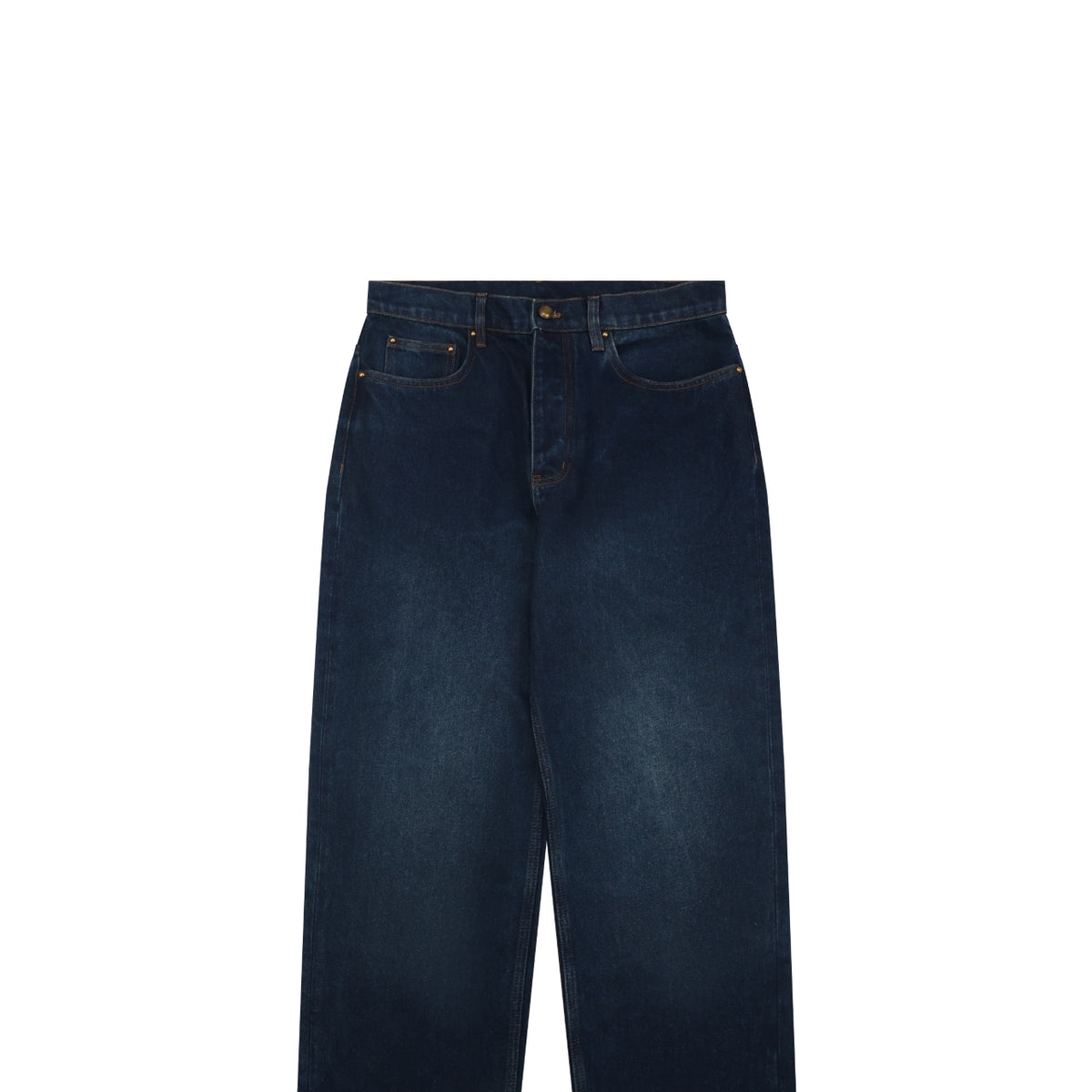 Louis Vuitton Grey Monogram Jacquard Cuffed Hem Straight-Leg Jeans | Dark Indigo