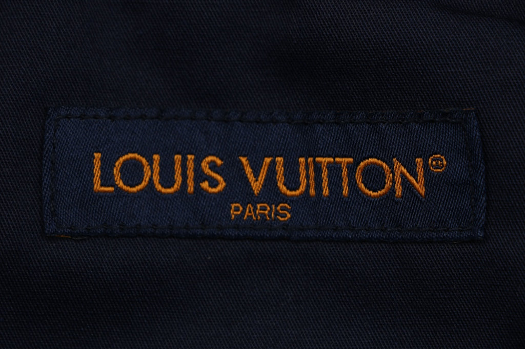 Louis Vuitton Grey Monogram Jacquard Cuffed Hem Straight-Leg Jeans | Dark Indigo