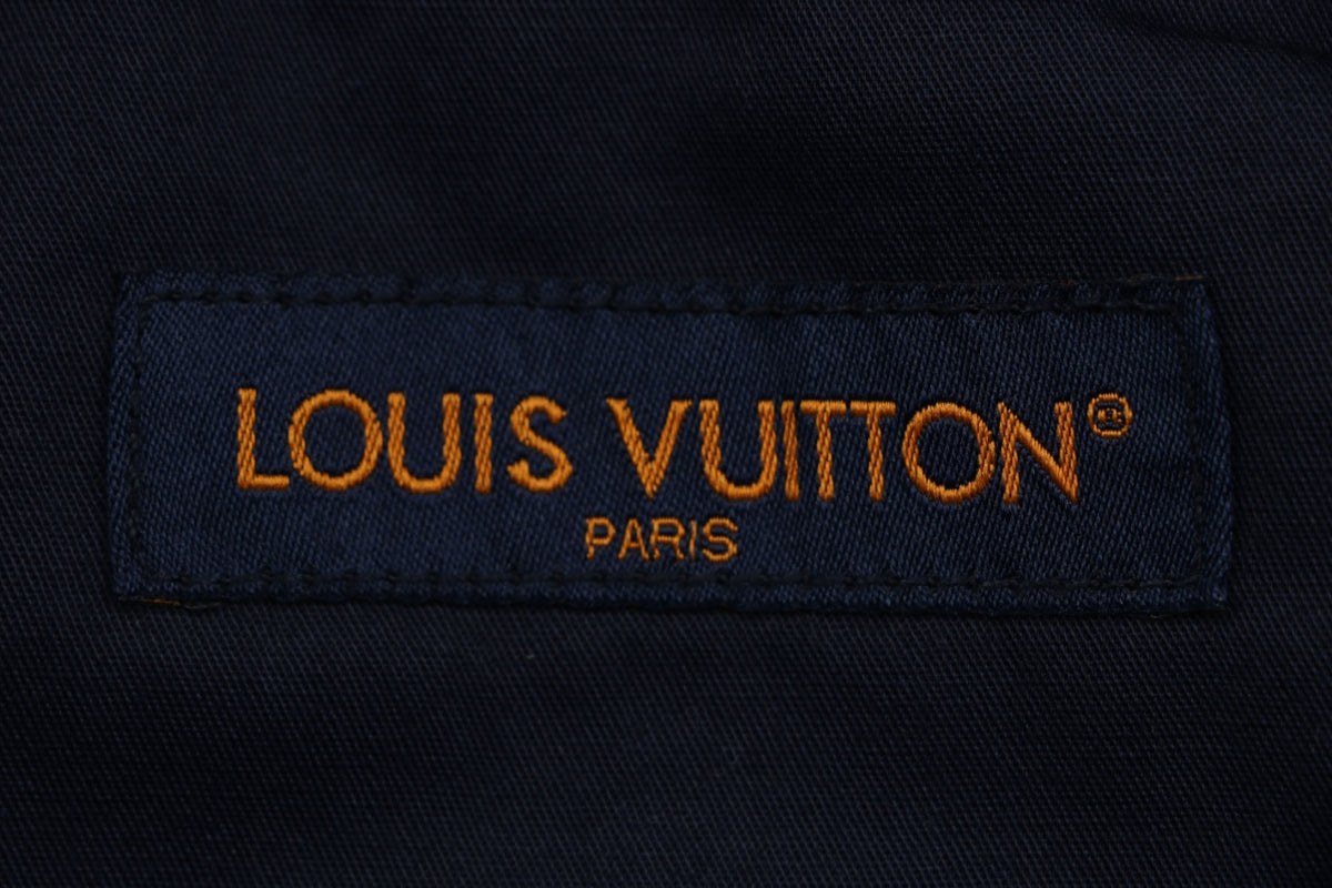 Louis Vuitton Grey Monogram Jacquard Cuffed Hem Straight-Leg Jeans | Dark Indigo