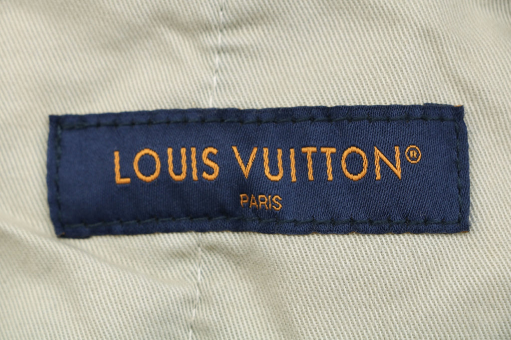 Louis Vuitton All-Over Monogram Jacquard Side Leather Tape Trim Straight-Leg Jeans | Grey-Green