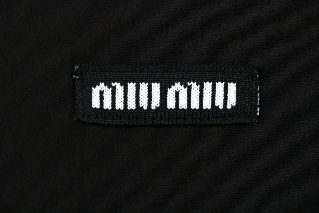 Miu Miu 26FW Small Logo Long-Sleeve Shirt | Black