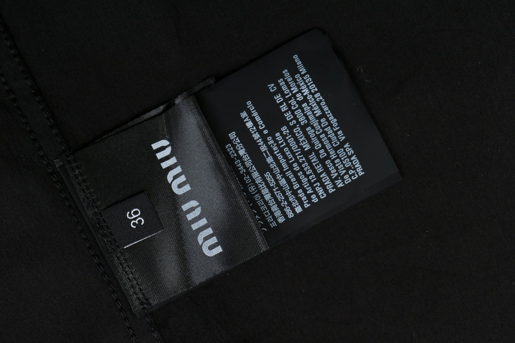 Miu Miu 26FW Small Logo Long-Sleeve Shirt | Black